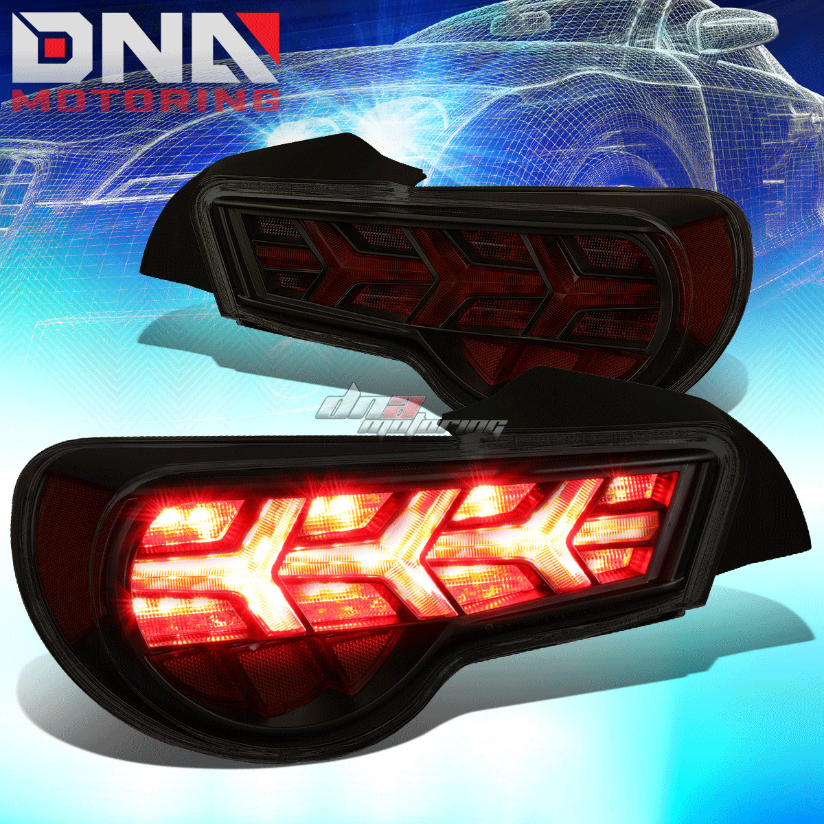FOR 13-17 FR-S/BRZ [SEQUENTIAL] ARROW LED TAIL LIGHTS BLACK HOUSING SMOKED LENS