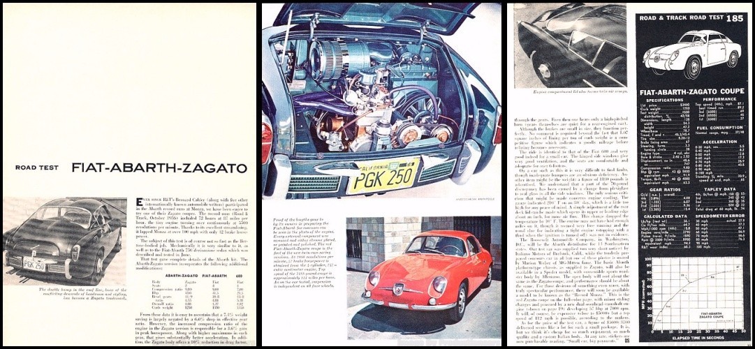 1958 1959 Fiat Abarth Zagato Original Review Report Print Car Article J274 1958 1959 Fiat Abarth Zagato Original Review Report Print Car Article J274