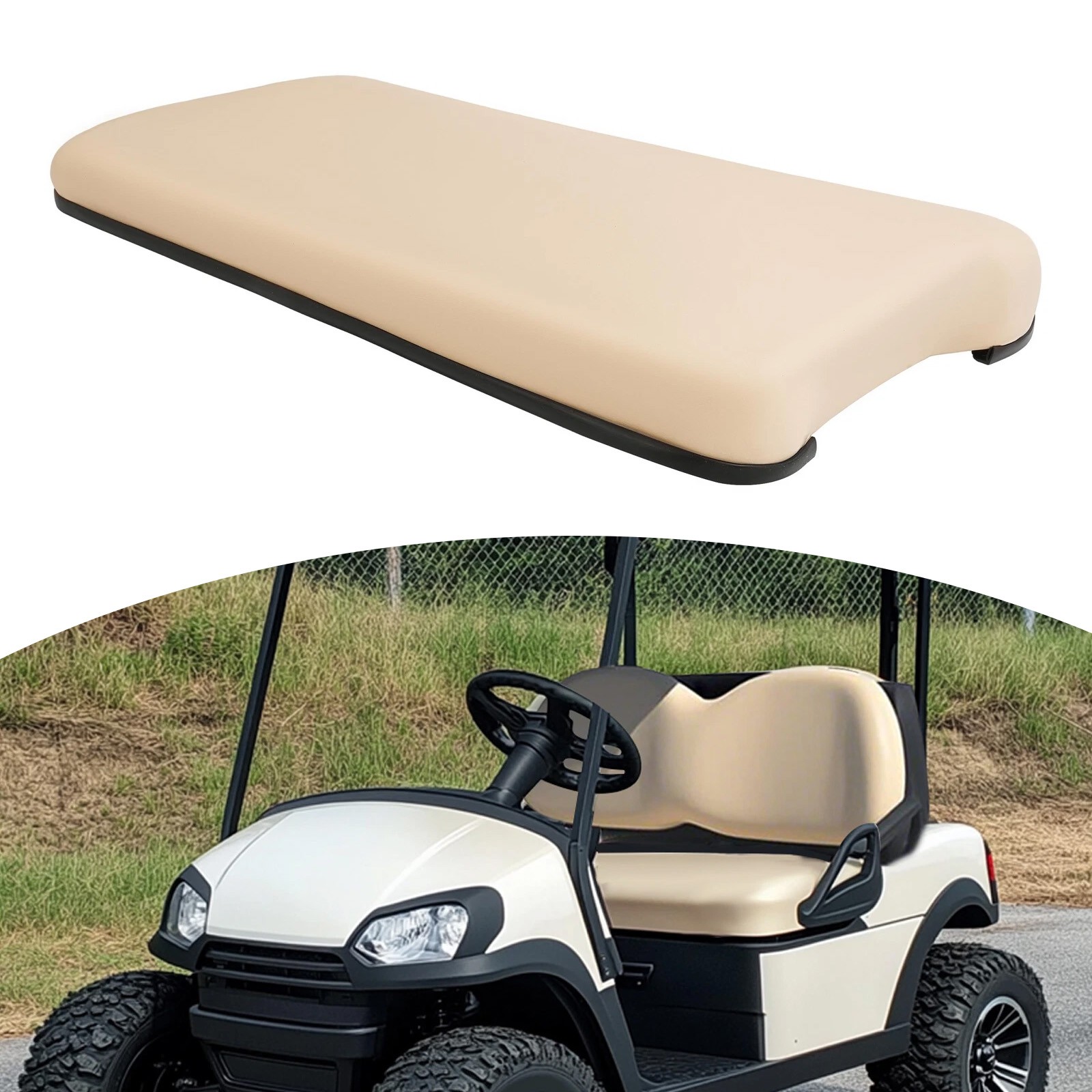 Beige Front Seat Bottom Cushion For Club Car Precedent Golf Cart 2004-Up Beige Front Seat Bottom Cushion For Club Car Precedent Golf Cart 2004-Up