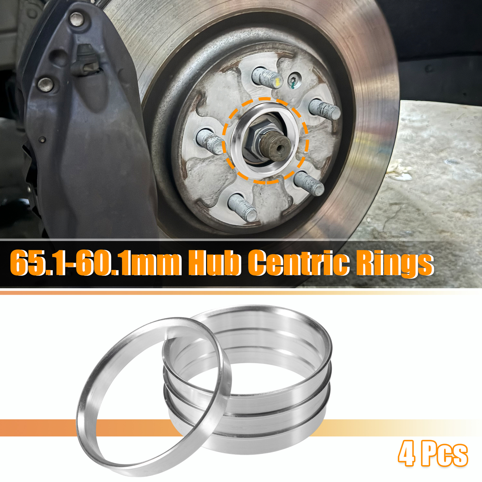 4pcs OD 65.1mm to ID 60.1mm Aluminum Alloy Car Hub Centric Rings Wheel Spacer 4pcs OD 65.1mm to ID 60.1mm Aluminum Alloy Car Hub Centric Rings Wheel Spacer