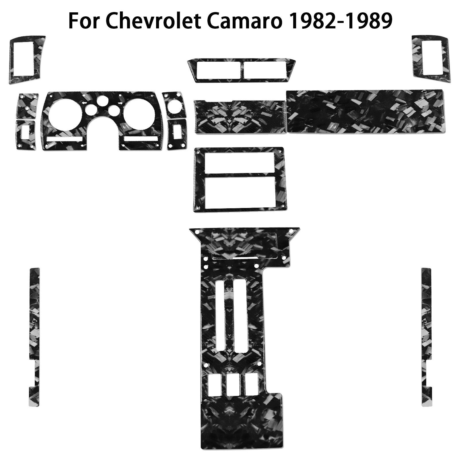 15Pcs Forged Carbon Fiber Full Interior Trim Kits For Chevrolet Camaro 1982-1989