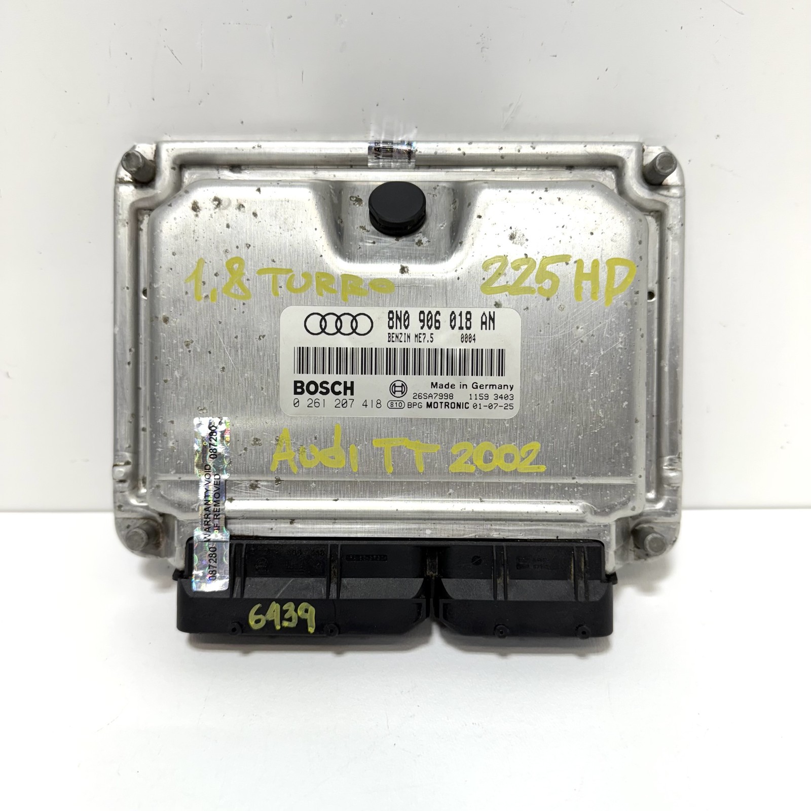 2001-2003 Audi TT Quattro Engine Control Unit ECU 1.8T 225HP 8N0906018AN OEM