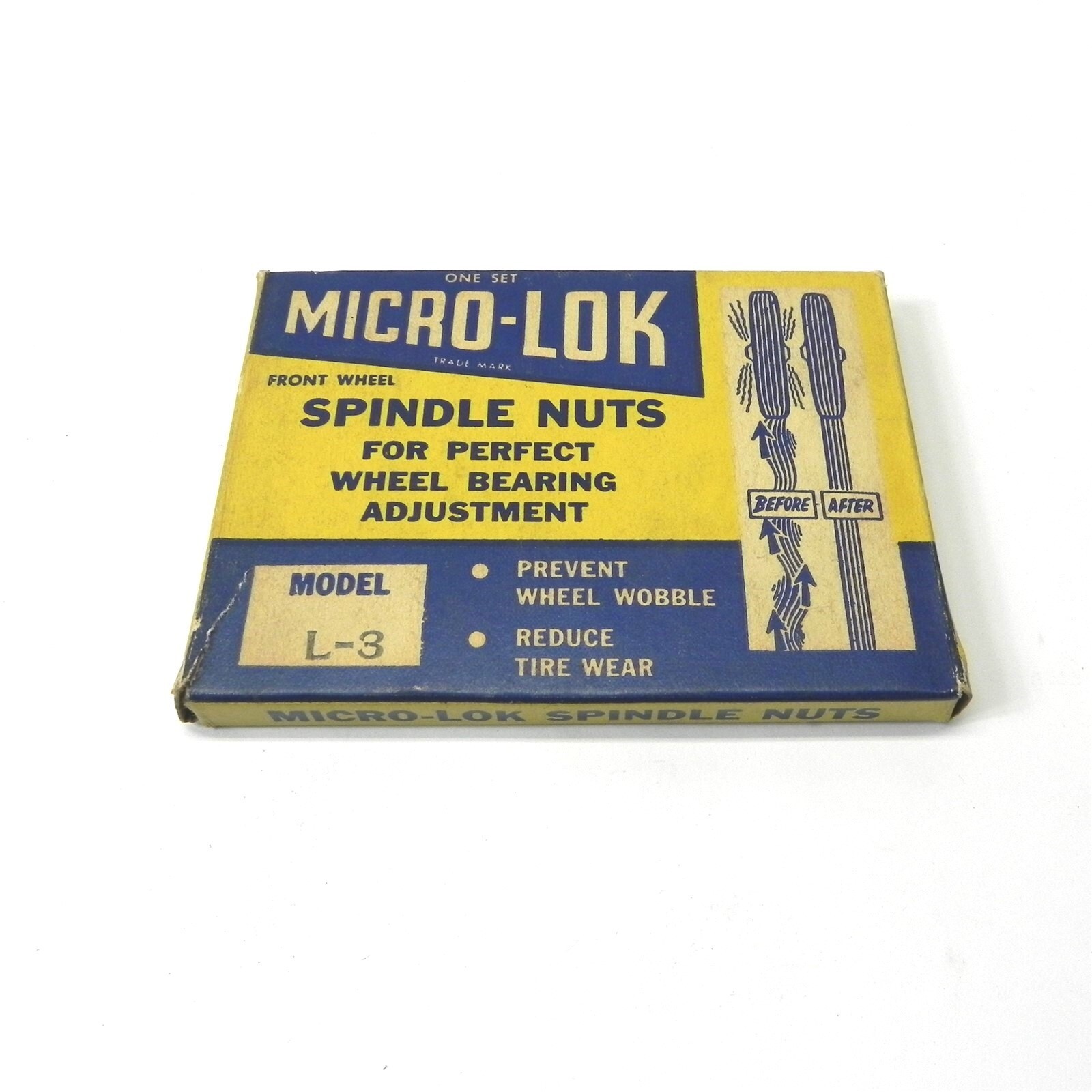 VINTAGE MICRO-LOK FRONT WHEEL SPINDLE NUTS BEARING ADJ. 1939-55 CADILLAC #L-3 VINTAGE MICRO-LOK FRONT WHEEL SPINDLE NUTS BEARING ADJ. 1939-55 CADILLAC #L-3