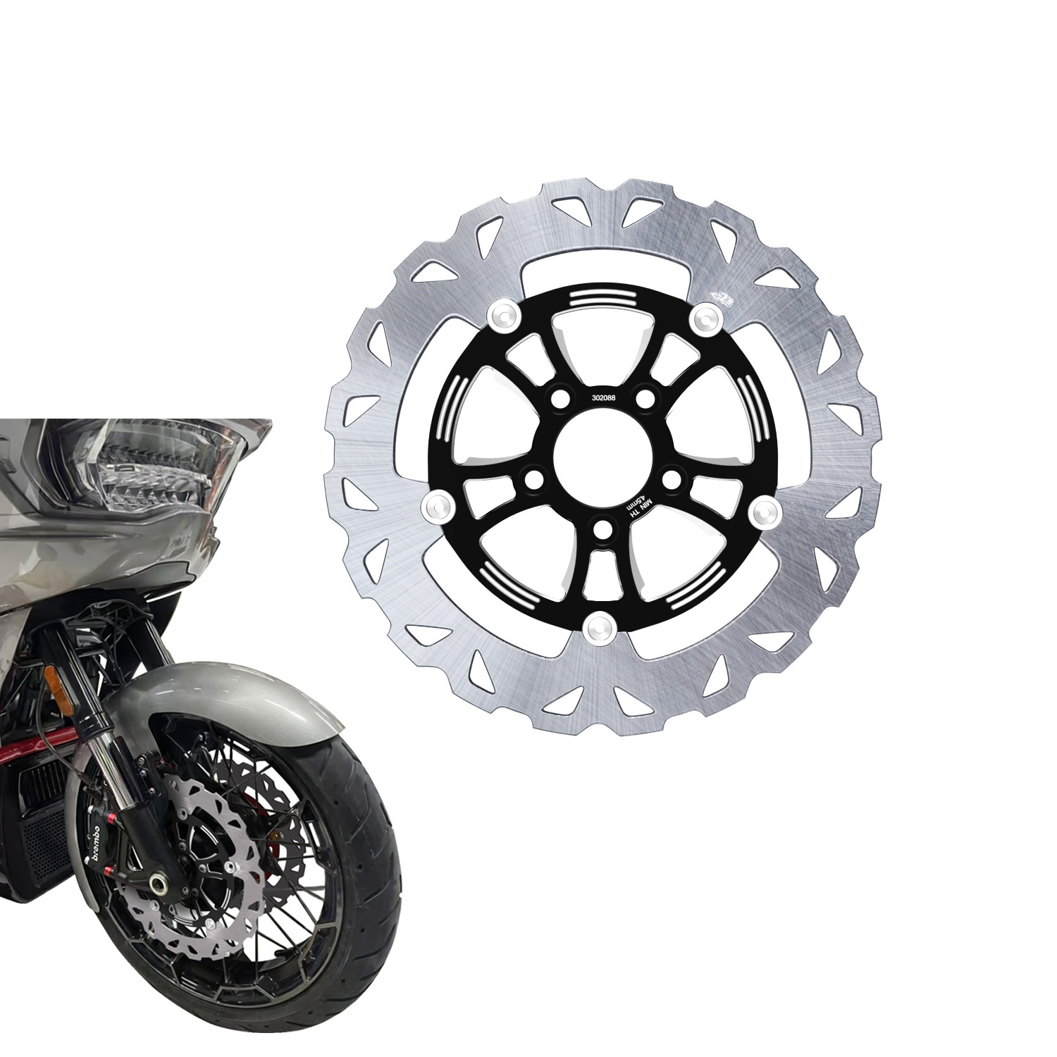 12.6 inch Front Floating Brake Rotor Fits Harley Davidson 23-26 FLHXSE, FLTRXSE