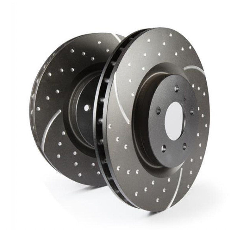 2004-2011 Ford F-150 Rear Slotted Dimpled Brake Rotors Pair EBC 3GD Kit GD7179