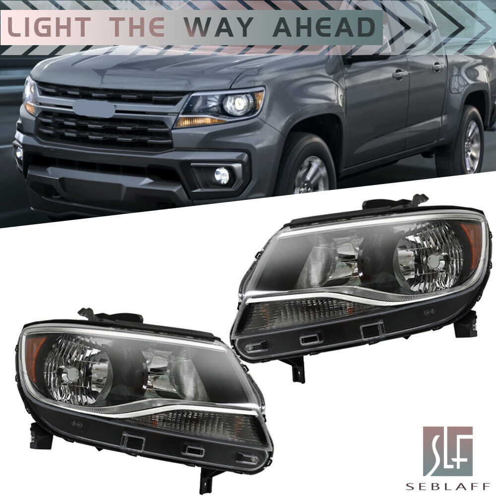 For 2015-2022 Chevy Colorado Projector Headlight Clear Lens Right+Left Side