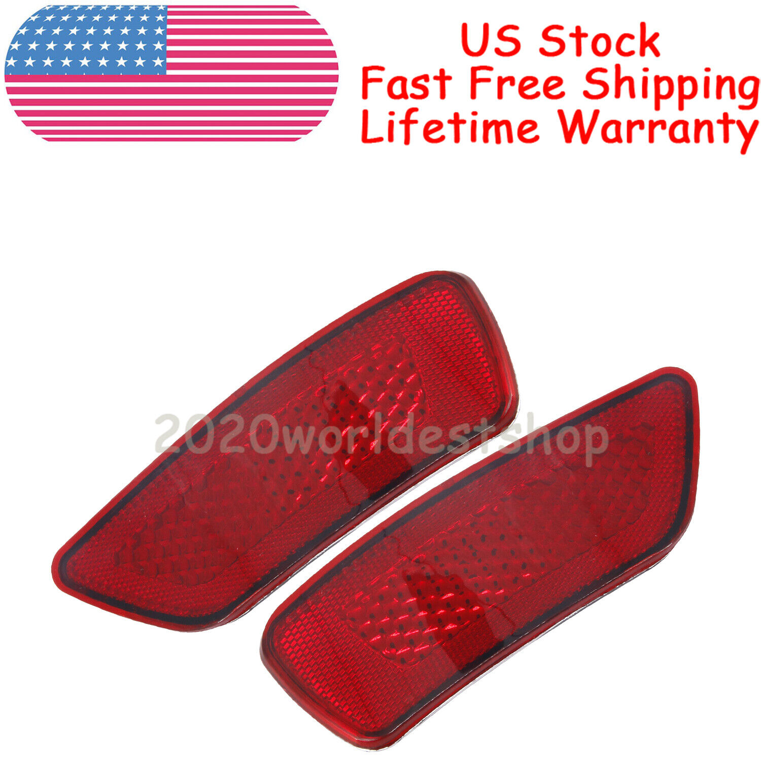 Left and Right Rear Bumper Reflector Light For Jeep Grand Cherokee Compass 11-18