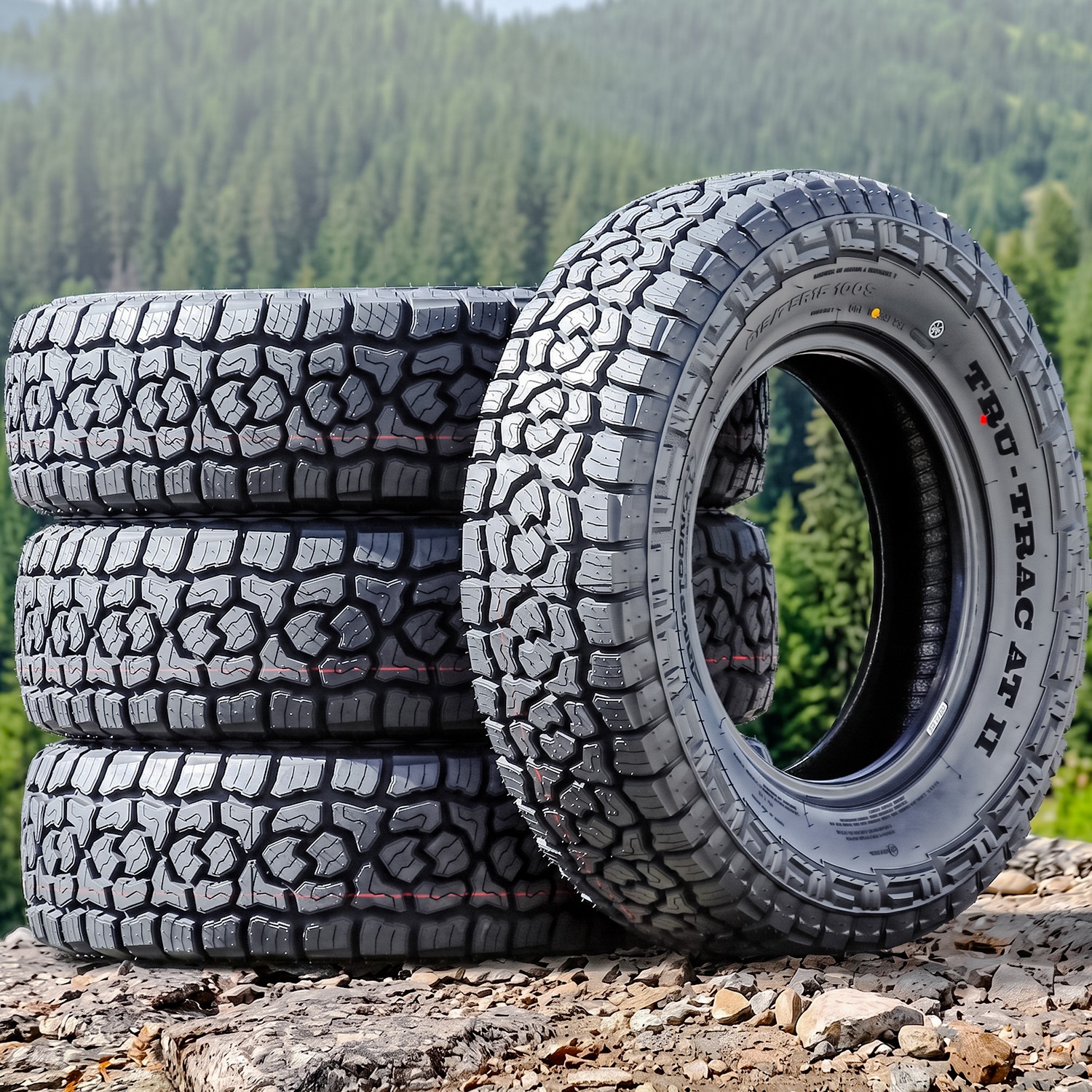4 Armstrong Tru-Trac AT II 225/65R17 102T All Terrain Tires UTQG 600AB