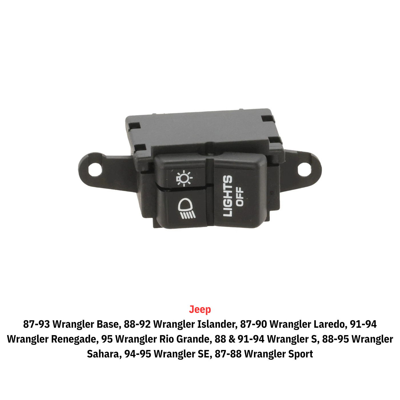 Headlight Switch For 1987-95 Jeep Wrangler YJ Dash Mount Blade Type