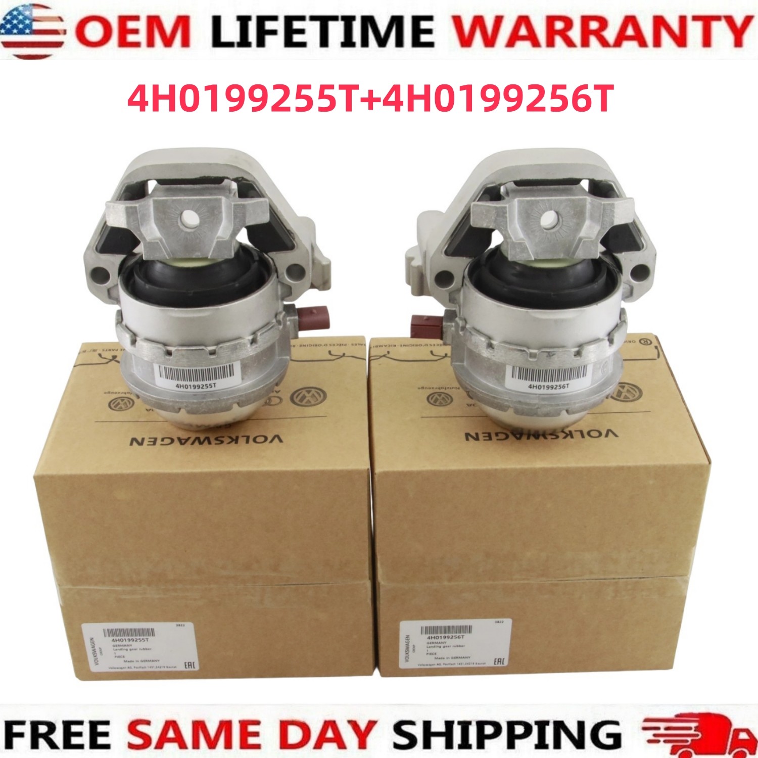 OEM 2pcs Engine Mount w/Sensor For Audi S6 S7 RS7 4.0L V8 2013-2018 Left + Right