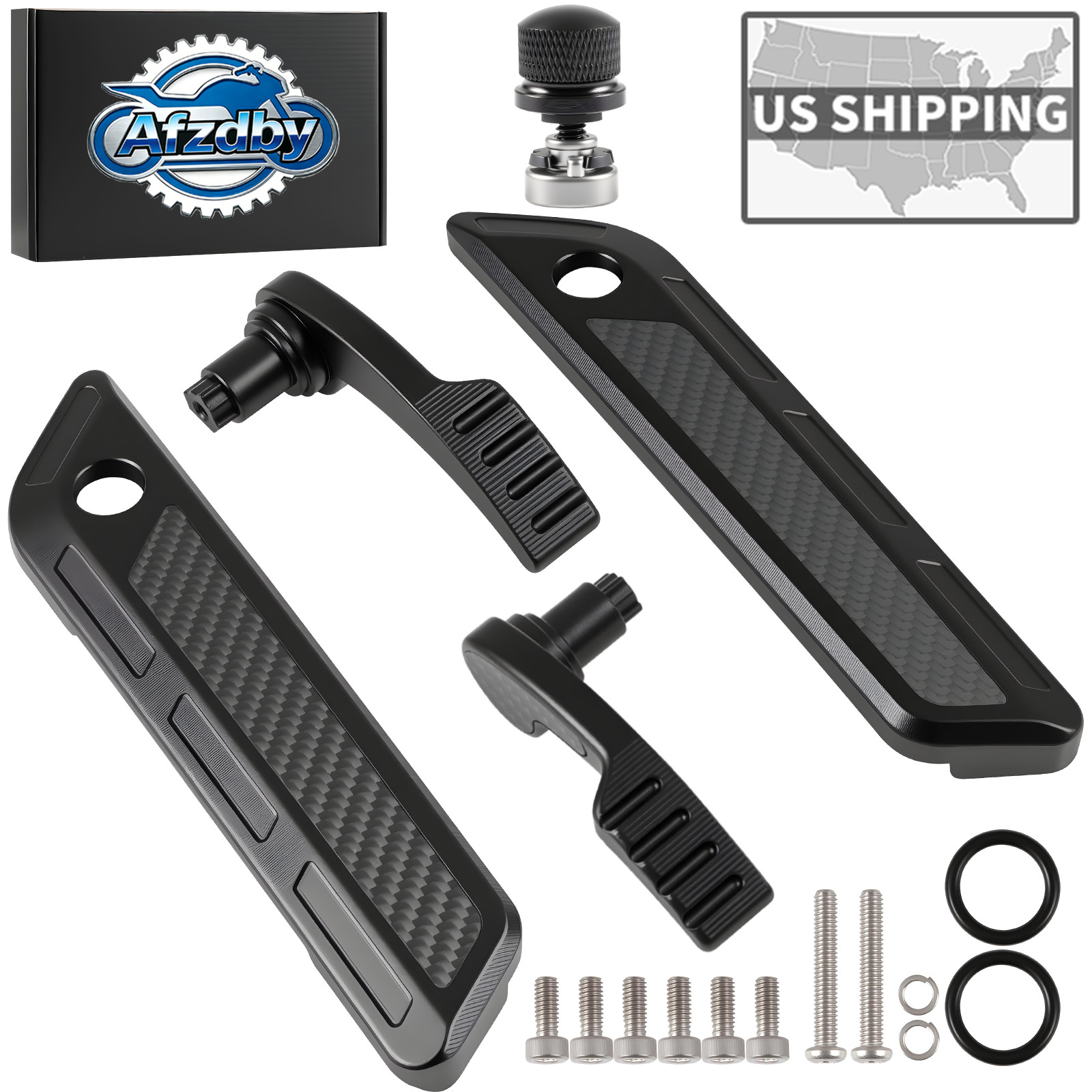 Black Saddlebag Hinge Latch Covers+Handle kit For Harley Touring FLHX FLHR 14-23