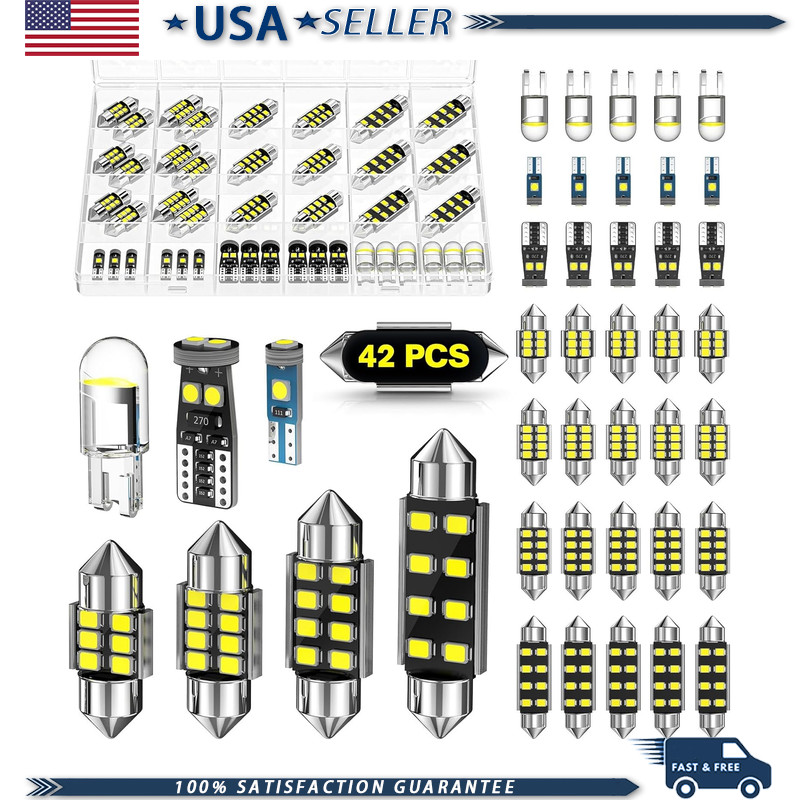 42 PCS LED Interior Car Lights Kit, Super Bright Dome Map and Door Bulbs, 194 De 42 PCS LED Interior Car Lights Kit, Super Bright Dome Map and Door Bulbs, 194 De