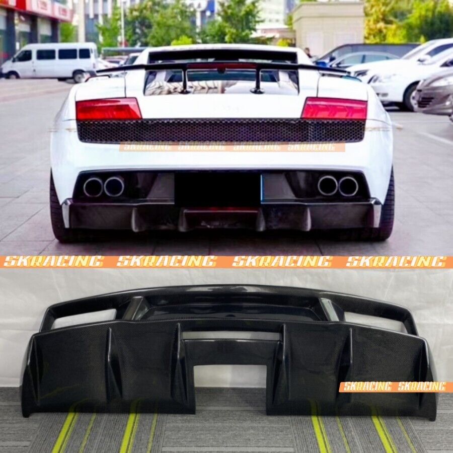 For Lamborghini Gallardo LP550 LP560 LP570 Carbon Fiber Rear Bumper Diffuser Lip