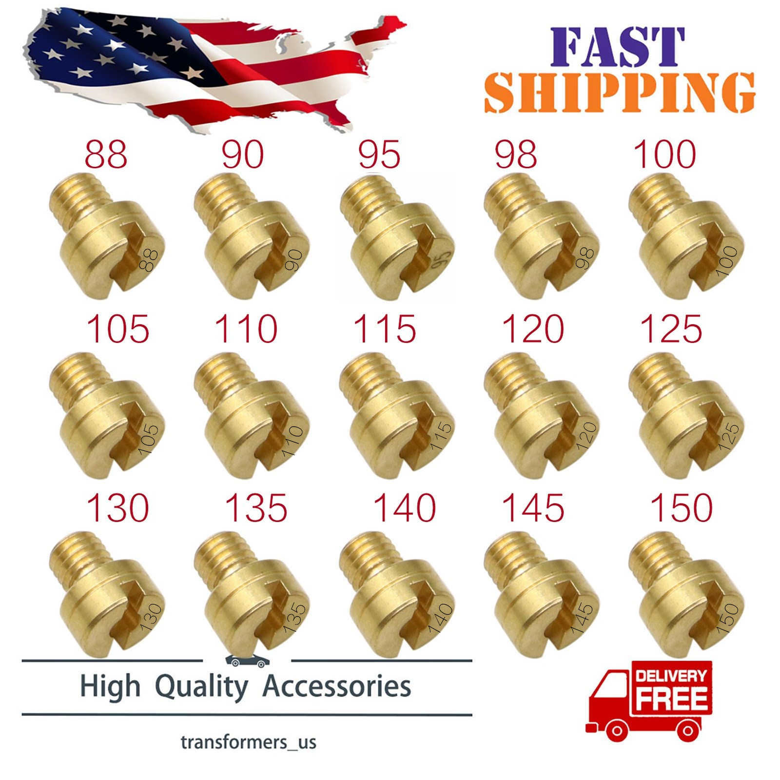 15 PCS Carb Main Jets For N100/604 26mm 28mm VM22 VM24 VM26 VM30 88-150