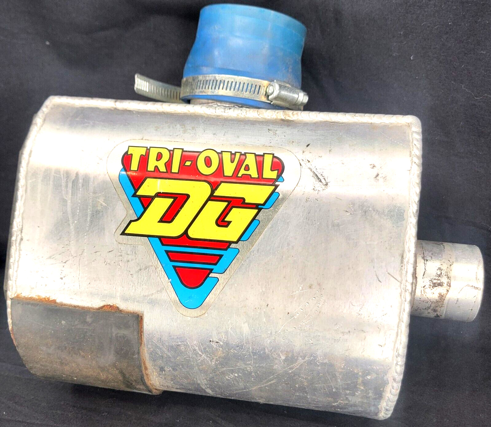 DG Tri-Oval Yamaha Kawasaki Jet Ski Metal Silver Aluminum Exhaust Water Box