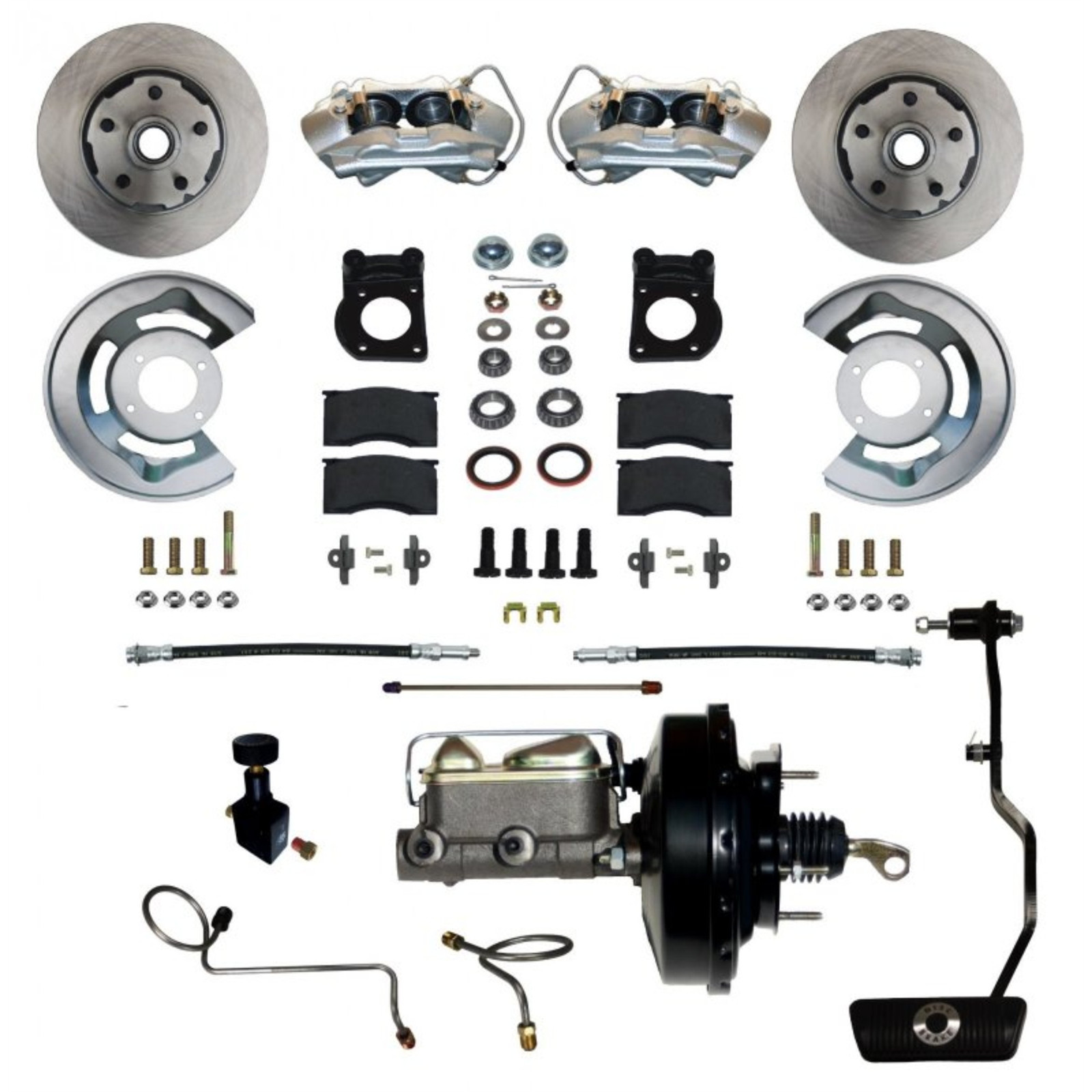 LEED Brakes -FC0002-3405A Power Front Kit Plain Rotors and Zinc Plated Calipers