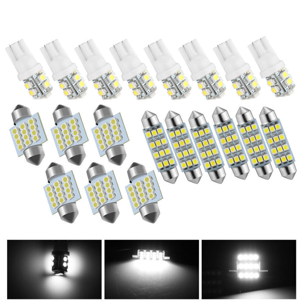 20PCS LED Interior Lights Bulbs Set Car Trunk Dome License Plate Lamps T10 32MM