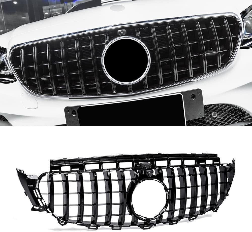 W213 GT Style Front Grille Gloss Black Camera Hole for E-Class 2016-2020 W213 GT Style Front Grille Gloss Black Camera Hole for E-Class 2016-2020