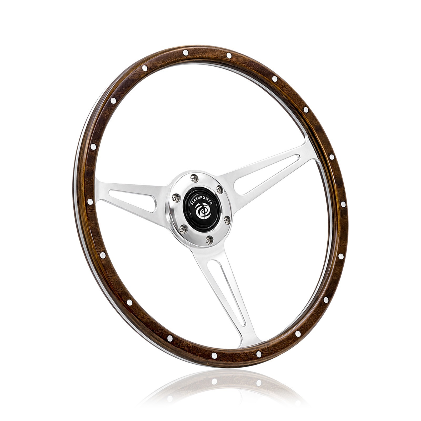 15'' Classic Wood Steering Wheel Restoration Vintage Ford Mustang Shelby AC Cobr