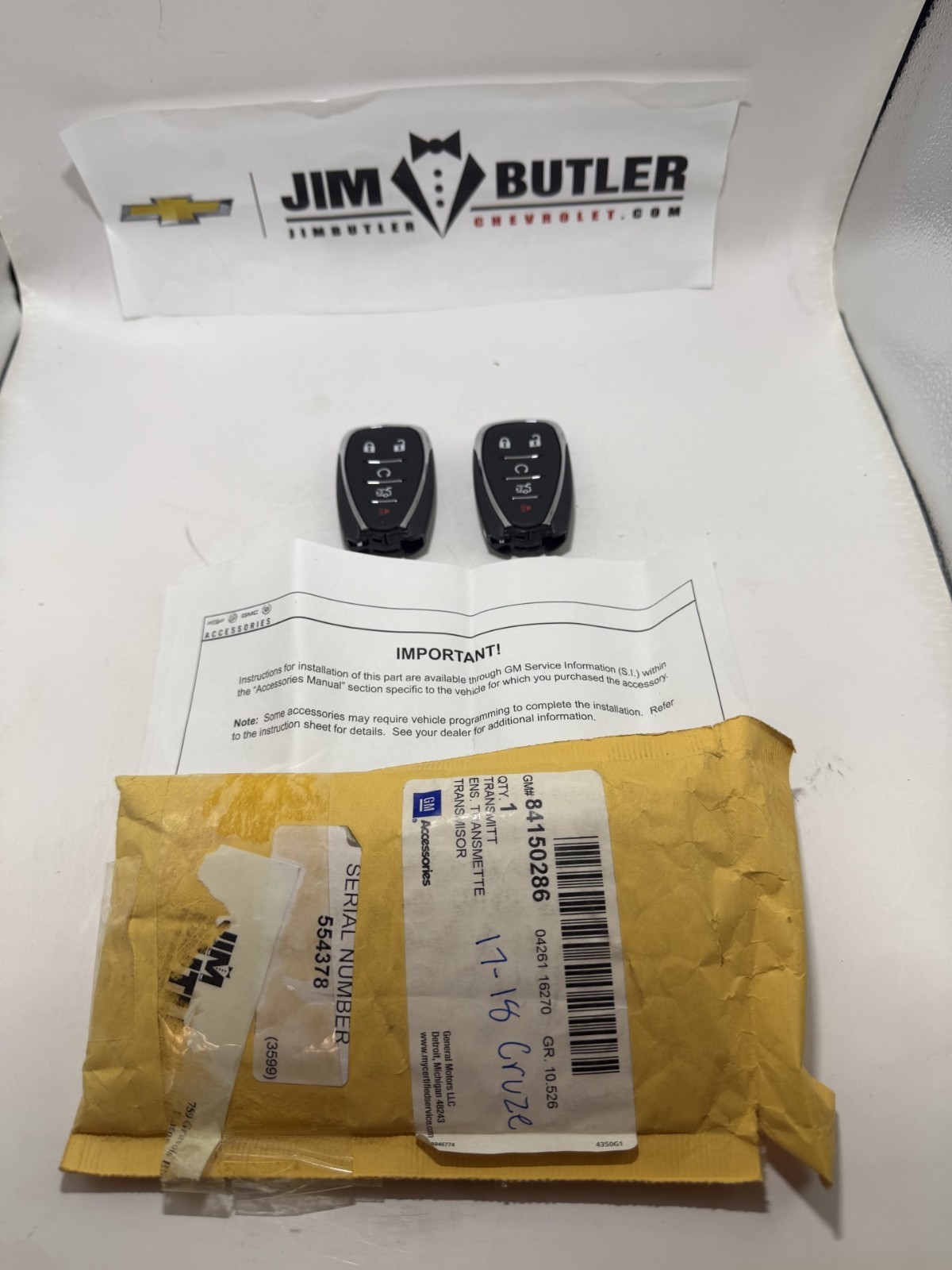 17-18 Chevrolet Cruze Remote Start Package OEM Accessory W/ Trunk button 17-18 Chevrolet Cruze Remote Start Package OEM Accessory W/ Trunk button
