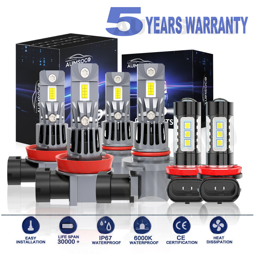 For Mitsubishi RVR Sport Utility 2.0L 2011-2019 LED Headlight Fog Lamp Bulbs Kit