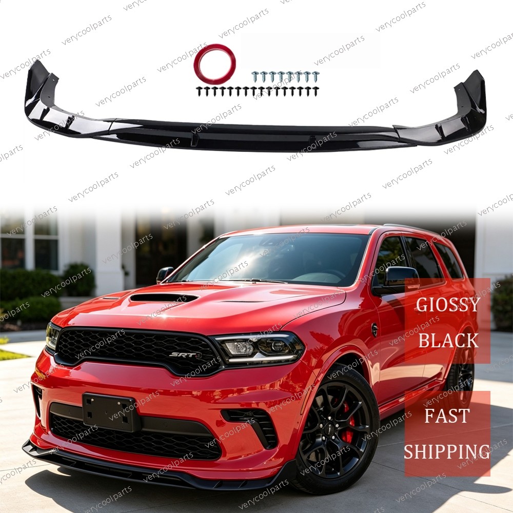 Front Bumper Lip Kit For Dodge Durango GT R/T SXT SRT 392 2021-2026 Glossy Black