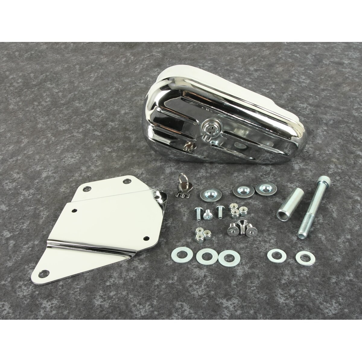 Wyatt Gatling Chrome Right Side Tool Box and Mount Kit 50-0604