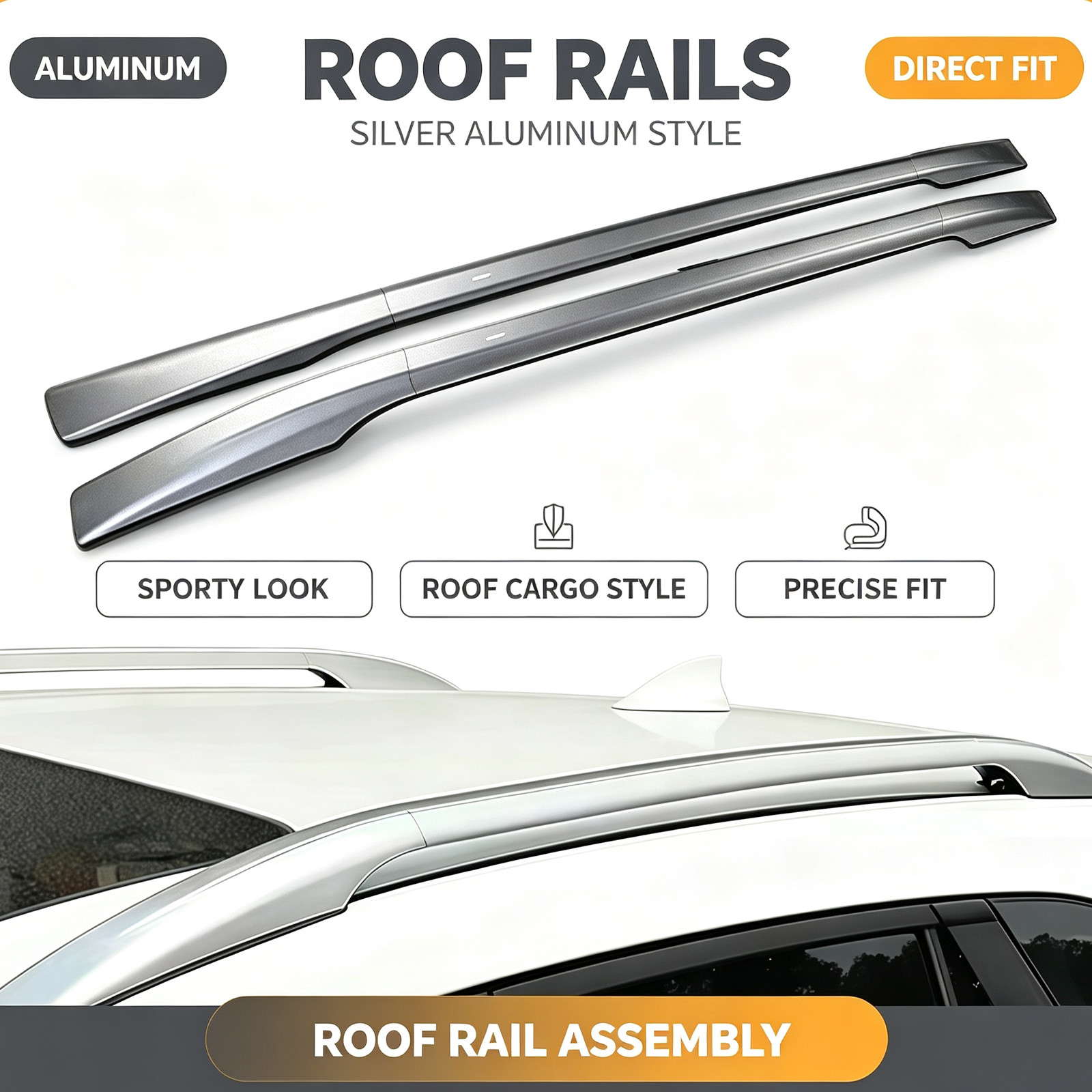 2Pcs Aluminum Roof Rail Rack Side Rail Bar Fits for Mazda CX-5 CX5 2012-2016