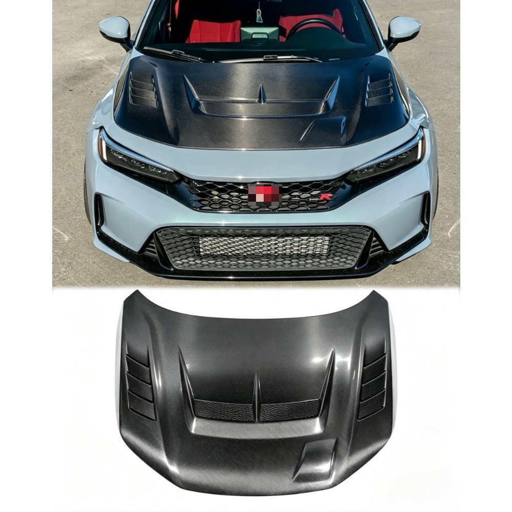 JDM Varis Style Front Hood For 23-Up Honda Civic FL5 Type-R Real CARBON FIBER JDM Varis Style Front Hood For 23-Up Honda Civic FL5 Type-R Real CARBON FIBER