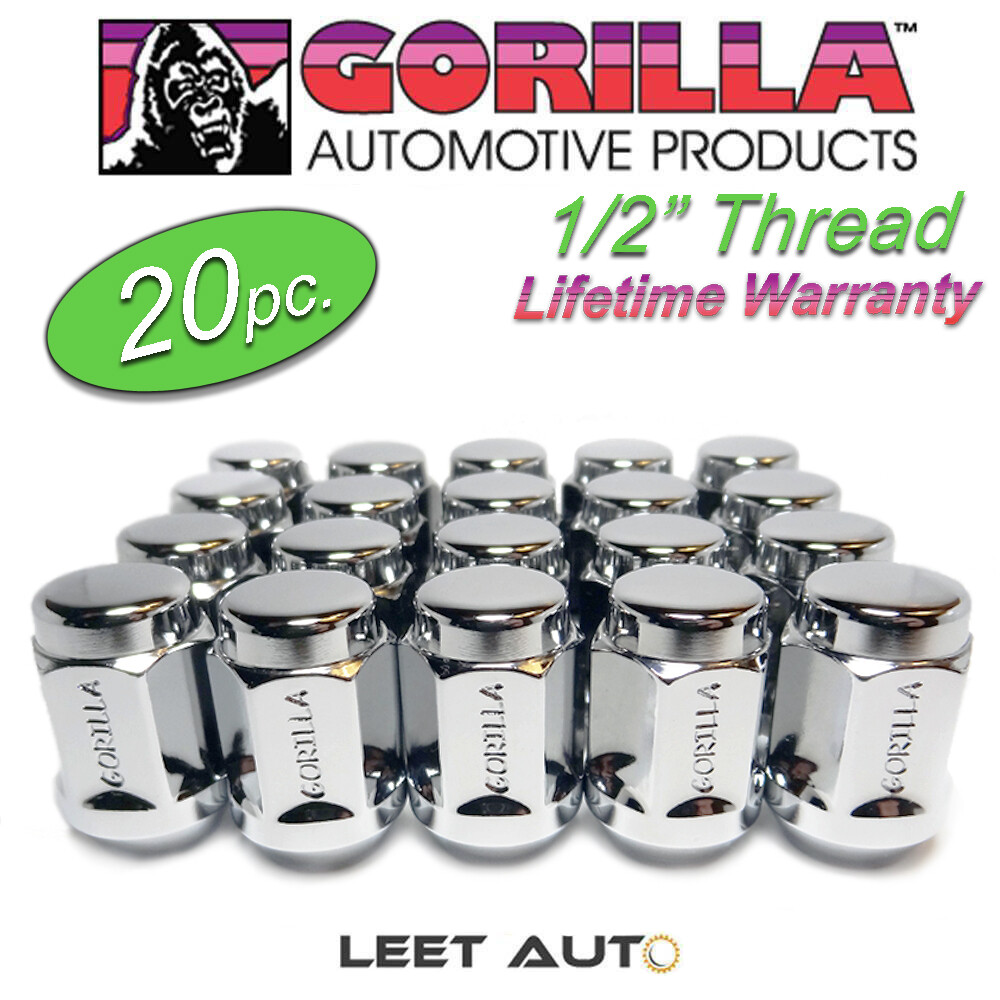(20pc.) Gorilla Lifetime Warranty Lug Nuts, 1/2\