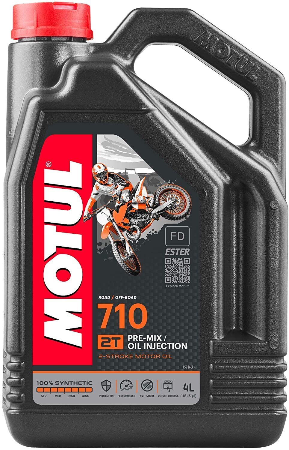 Motul 710 Racing 2 Stroke Full Synthetic Motorcycle Oil 1 Gallon 4 Liter 104035