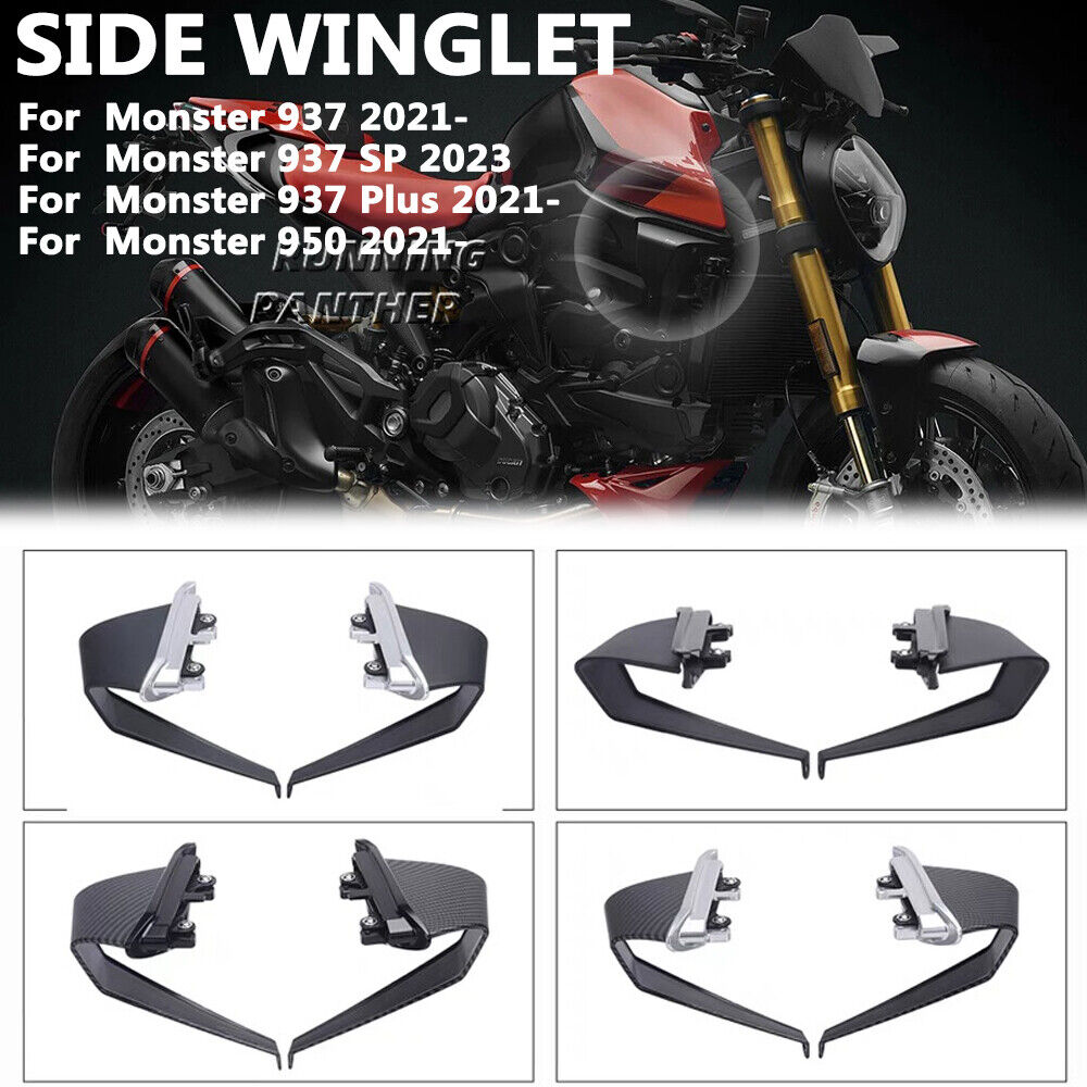 Carbon fiber Winglet Aerodynamic Side Wing For Ducati Monster 937 SP Plus 950 
