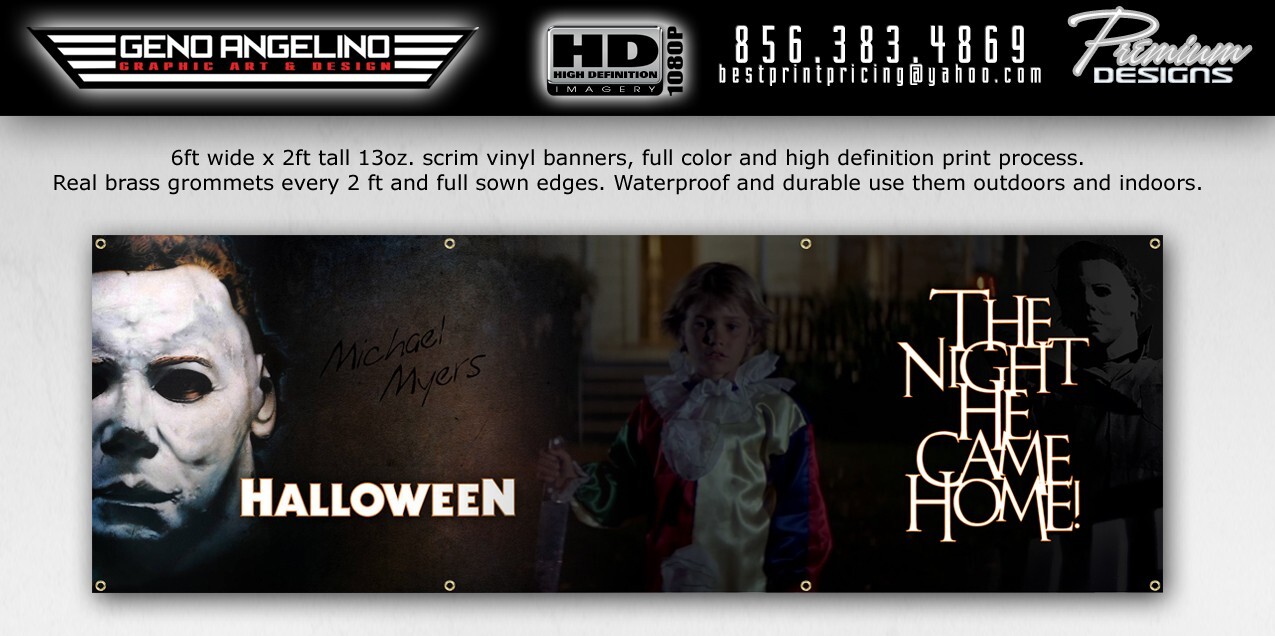2ft x 6ft banner of  Michael Meyers, HALLOWEEN