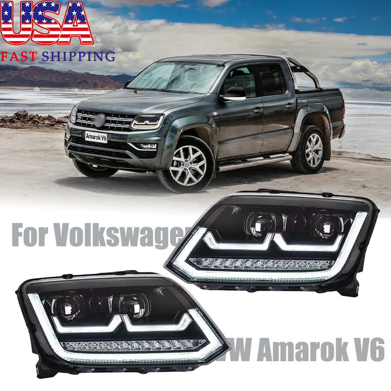 2PCS LH RH LED Headlights Assembly For 2011 2012 - 2021 Volkswagen VW Amarok V6