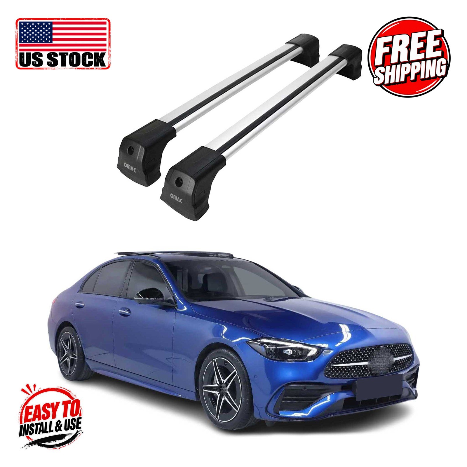 MERCEDES-BENZ C-CLASS W206 2021+ SD Cross Bars Elegance LITE 2 Pcs. Alu.