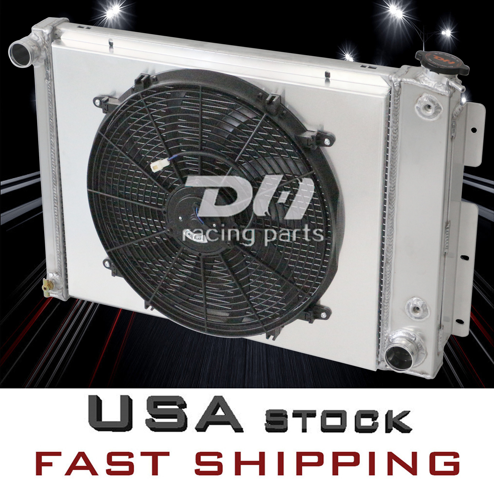 4-Rows Radiator For 1967 1968 1969 Chevy Camaro Pontiac Firebird Shroud Fan #337