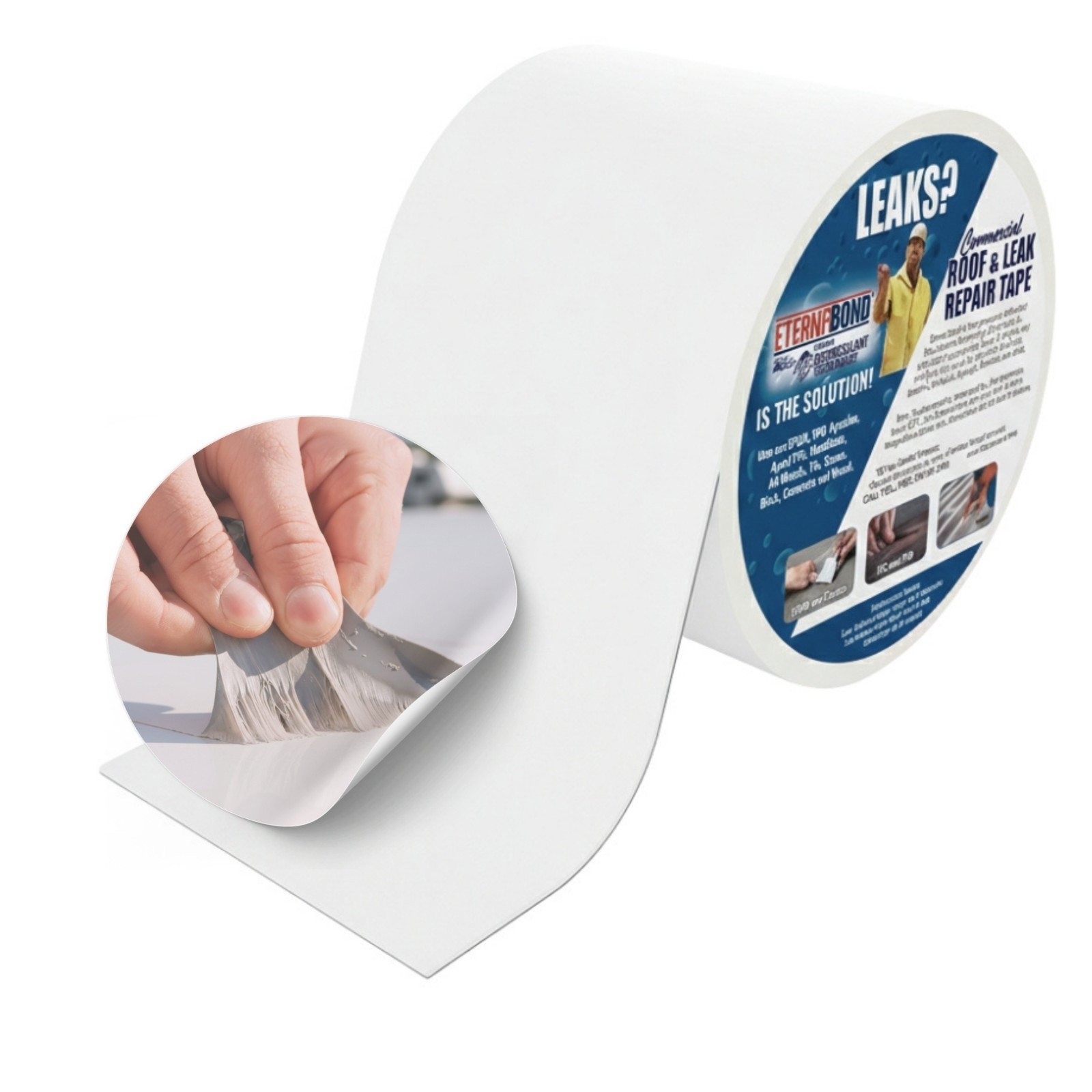 ETERNABOND Roof Sealant Tape White 4 inch x 50 feet RoofSeal Repair Tape RV Tape