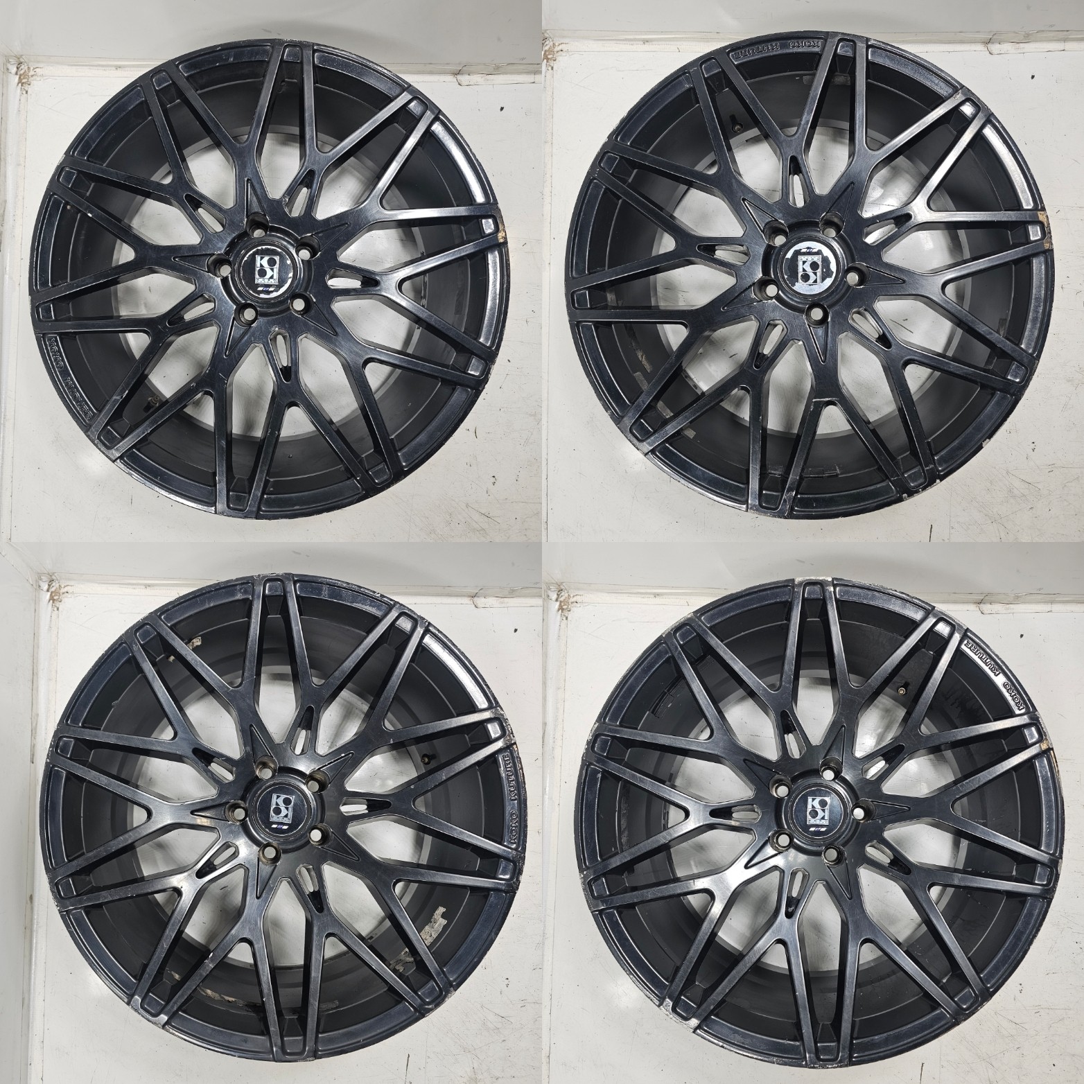 Koko Kuture Wheels Funen Matte Black Set Of 4 Staggered 20x9 & 20x10.5 5x115mm