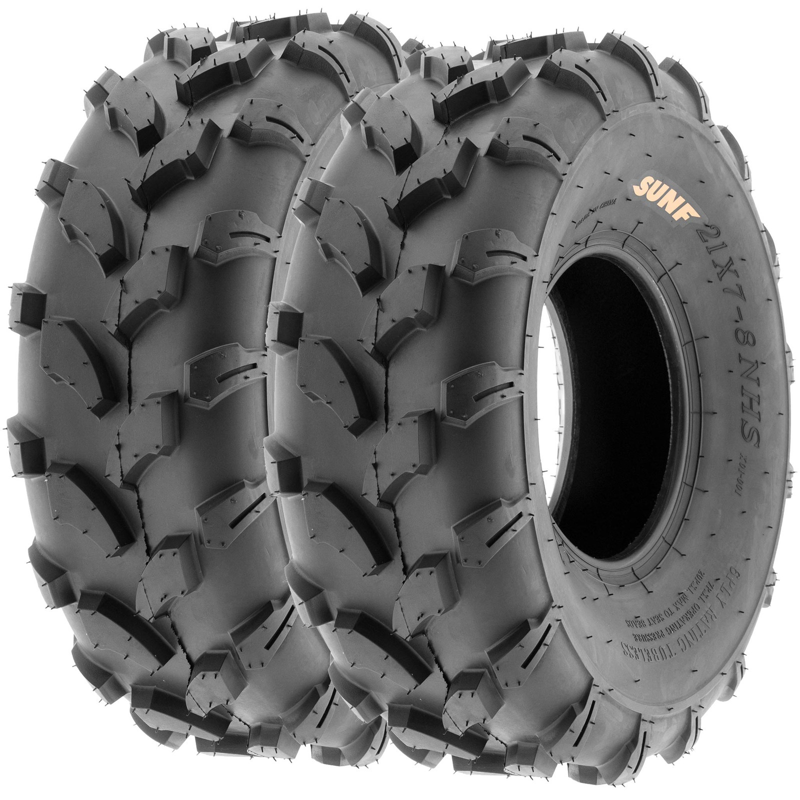 Set of 2 SunF ATV Tires 21x7-8 21x7x8 UTV Tires 6 Ply All Terrain Tubeless A003
