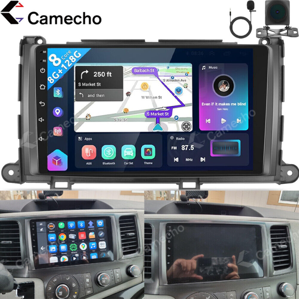 8+128GB 4G For 2011-2014 Toyota Sienna Android 13 Car Stereo Radio GPS Carplay