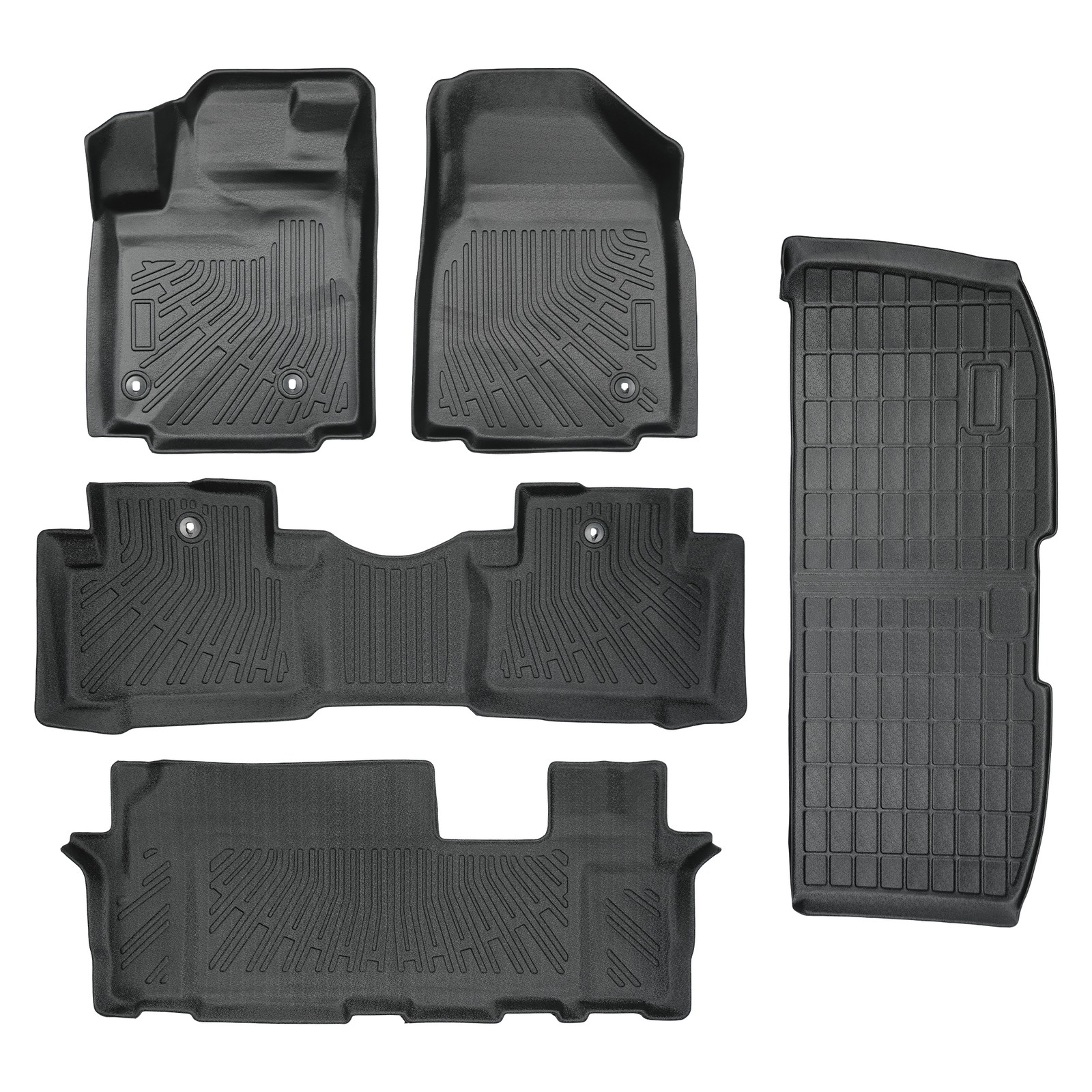 Custom TPE Floor Mats & Cargo Liners For Honda Pilot 2009-2015 Black 5PCS New