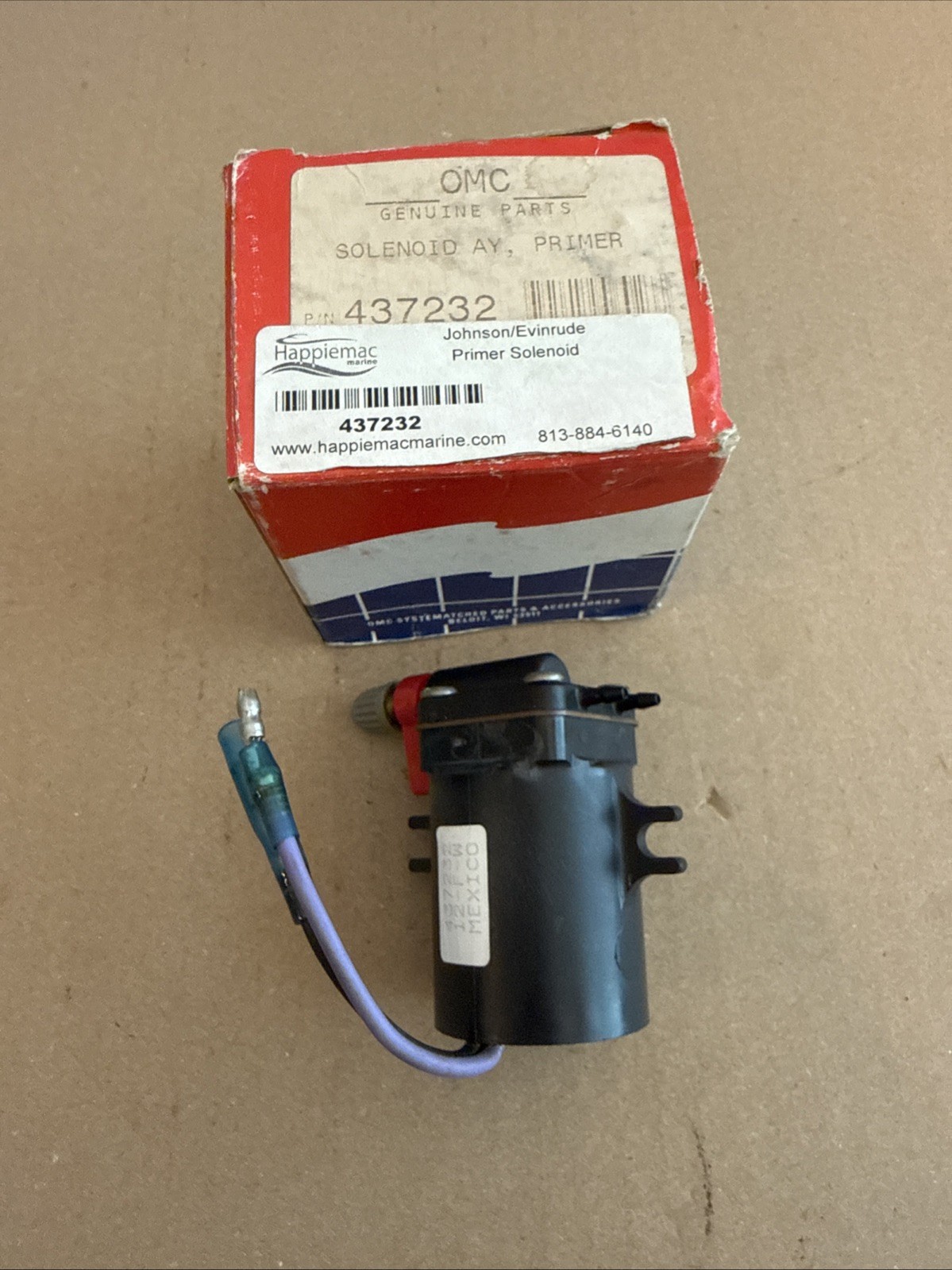 Genuine BRP Johnson Evinrude OMC 437232 Primer Solenoid 60 Degree V4 V6