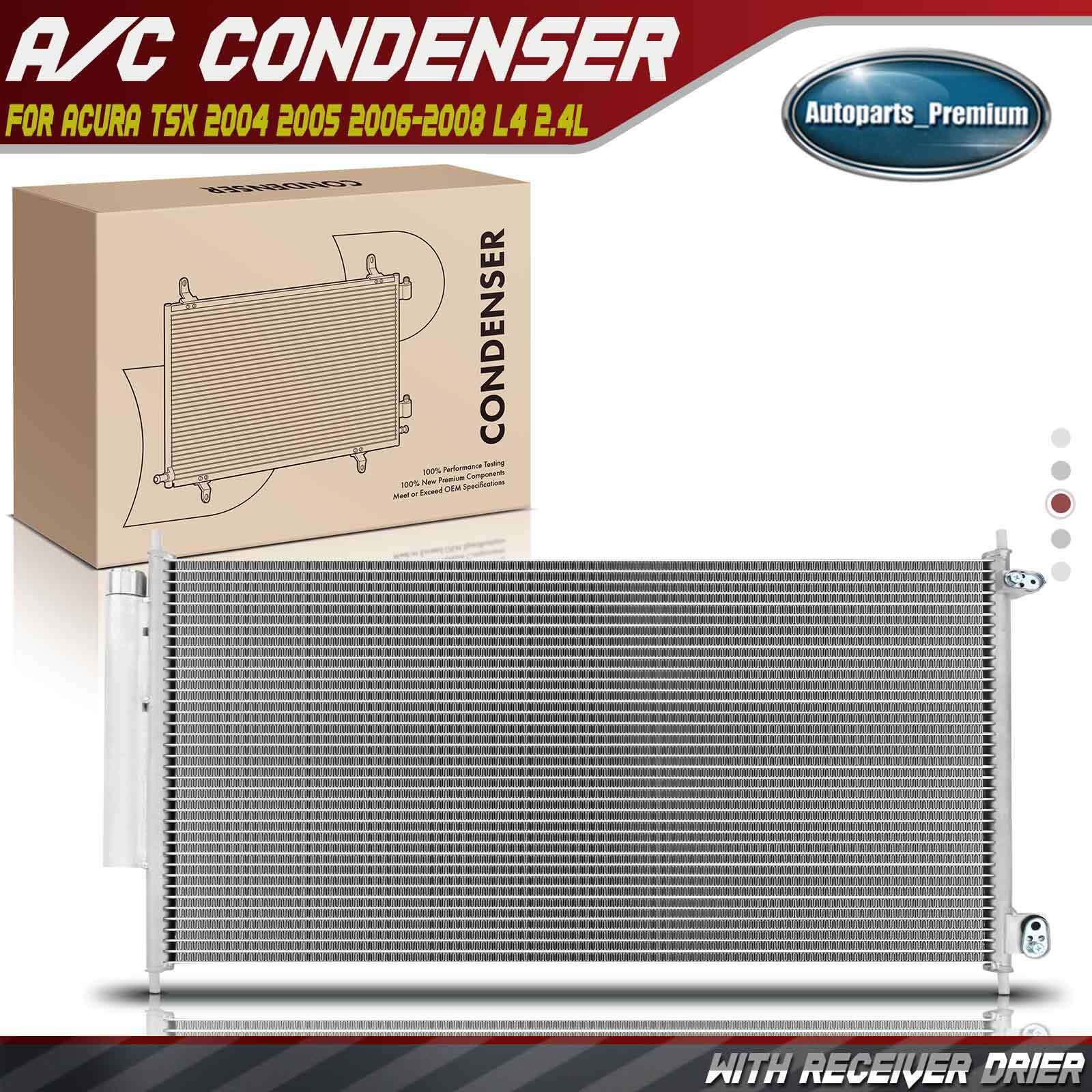 New AC Condenser A/C Air Conditioning w/ Drier for Acura TSX 2004-2008 L4 2.4L