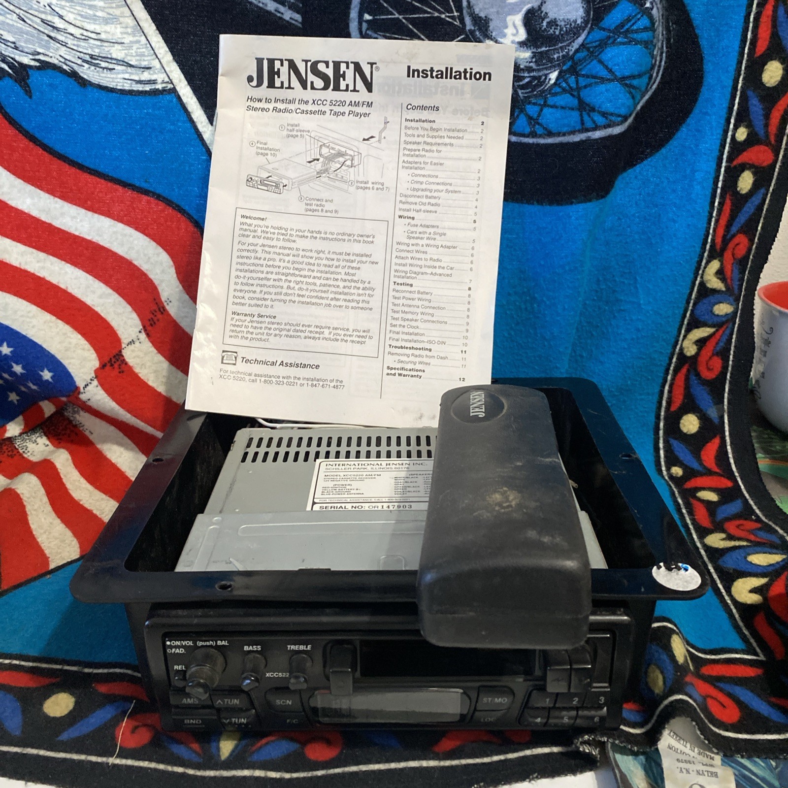 Vintage Jensen Recoton AM/FM Stereo Cassette Deck XCC5220 W Harness Tested 2 Vintage Jensen Recoton AM/FM Stereo Cassette Deck XCC5220 W Harness Tested 2