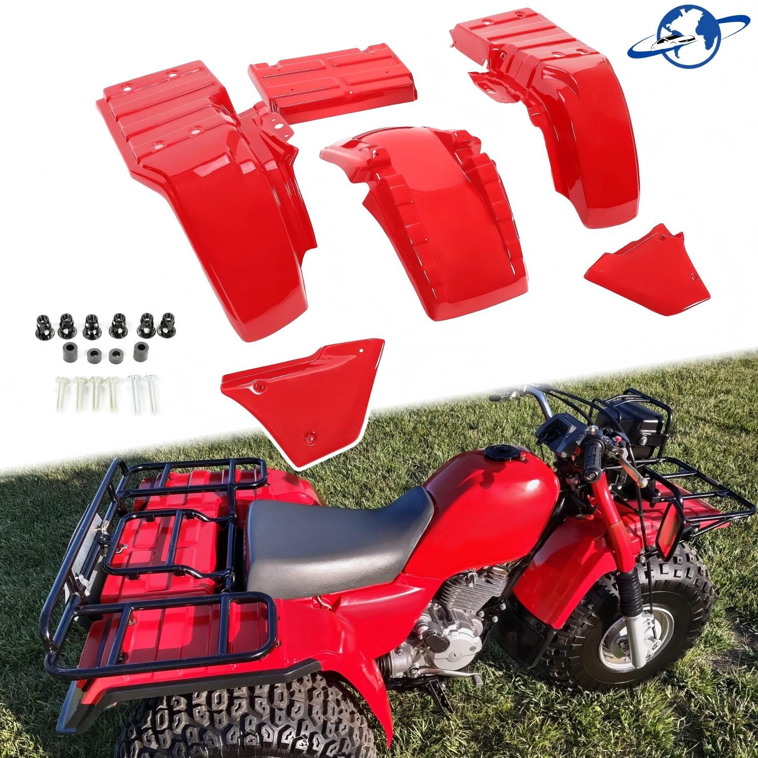 For Honda Big Red 250 ATC250ES 1985-1987 Complete Plastic Kit Fenders 6PCS