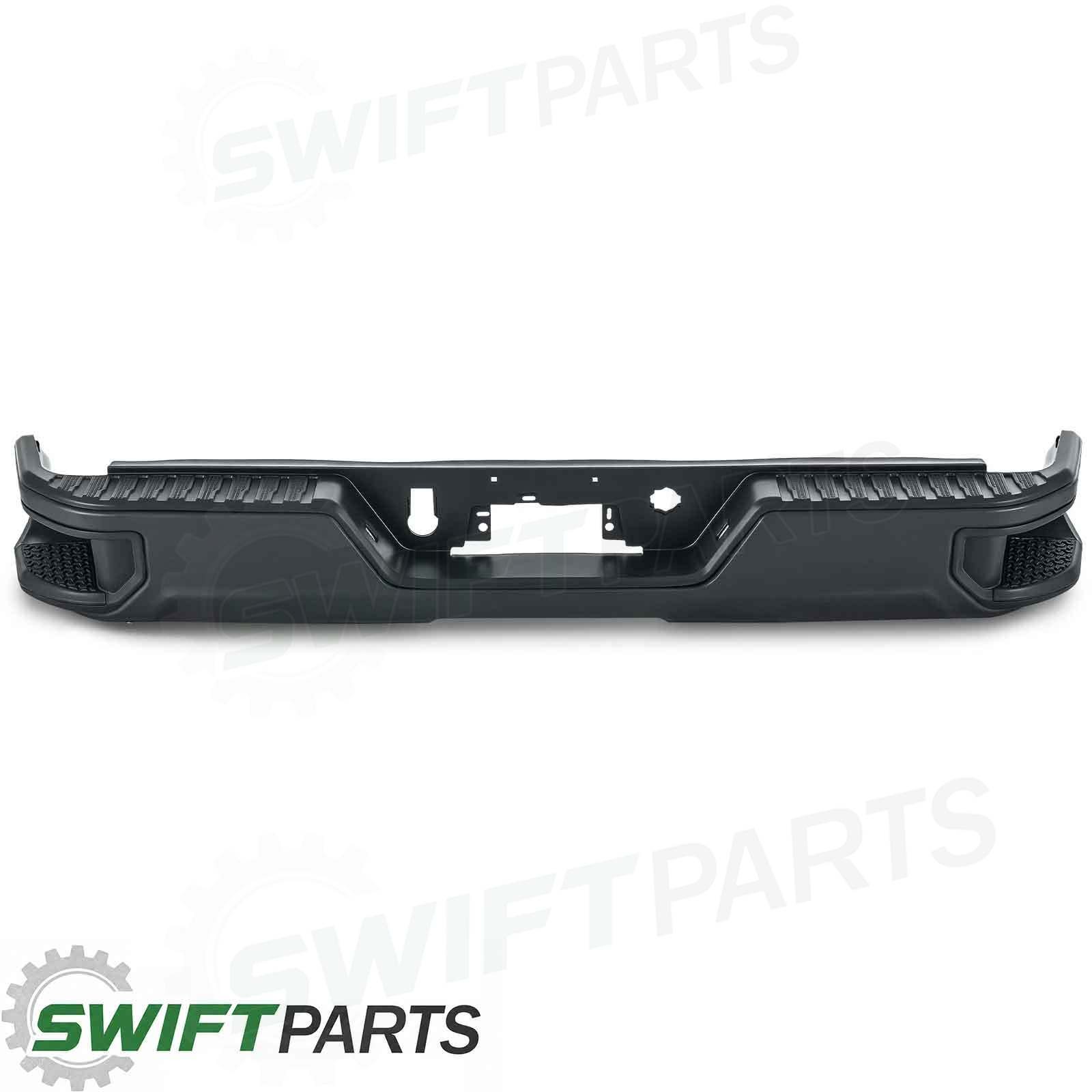 Black Complete Rear Bumper Assembly For 2020-2024 Sierra Silverado 2500 / 3500