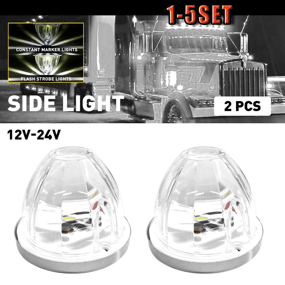 White Lens White LED Side Marker Turn Watermelon Lights for Semi Truck 2-10X