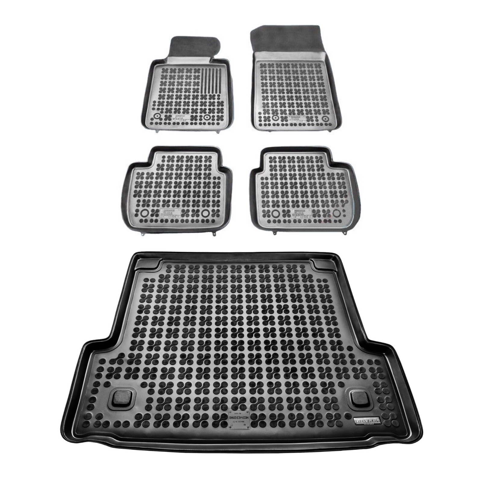 REZAWPLAST Floor Mats & Cargo Mat for BMW 3 Series E91 /Wagon/ 2006-2013 Odor