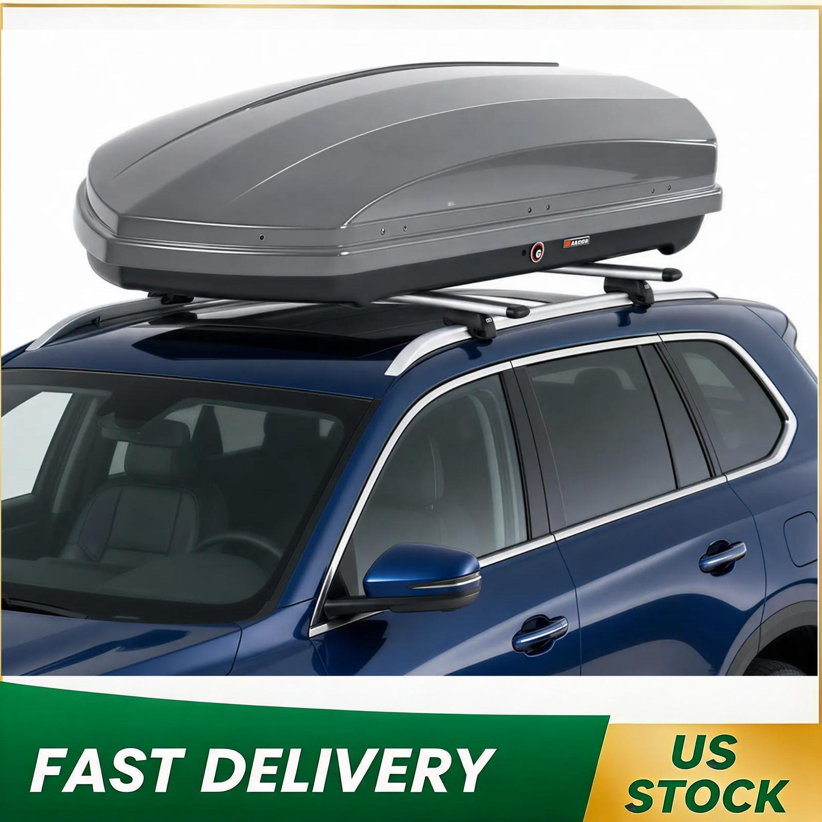 Rooftop Cargo Box Carrier, 19.4 Cu. Ft Hard Shell Roof Mount Luggage Storage Rooftop Cargo Box Carrier, 19.4 Cu. Ft Hard Shell Roof Mount Luggage Storage