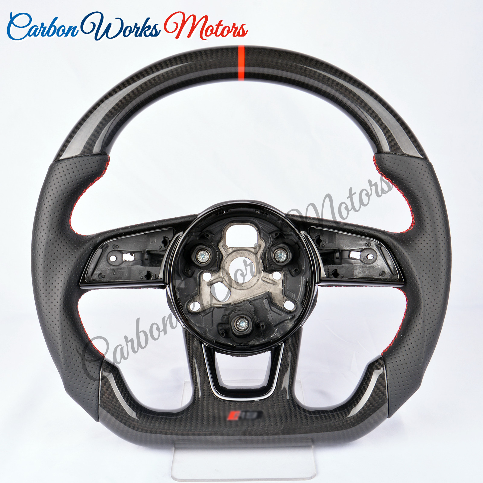 Carbon Fiber Steering Wheel For Audi A3 S3 RS3 A4 S4 RS4 A5 S5 RS5 B9 With Trim